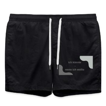 Je pourrais - si je le voulais - Short de bain - noir - Devant - AI Model Male 185 light (185cm)