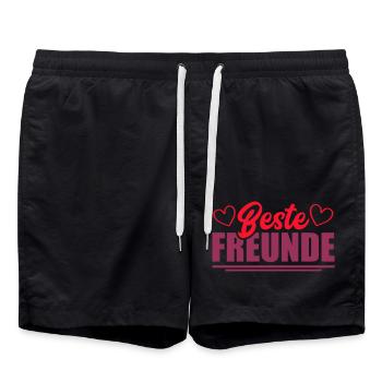 beste freunde - Badeshorts - Schwarz - Vorne - AI Model Male 185 light (185cm)