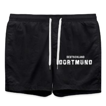 Allemagne Dortmund - Texte délavé - Short de bain - noir - Devant - AI Model Male 185 light (185cm)