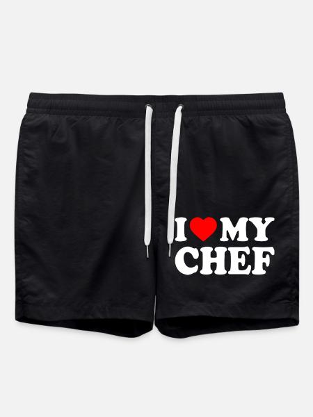 I love my chef - Swim Trunks - black