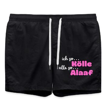 Kölle Alaaf II - Badeshorts - Schwarz - Vorne - AI Model Male 185 light (185cm)