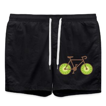Fahrrad Kiwi Obst - Badeshorts - Schwarz - Vorne - AI Model Male 185 light (185cm)