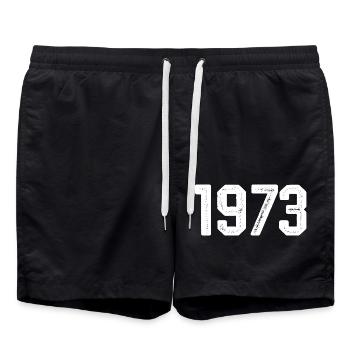 1973 Vintage Né Millésime 1973 Anniversaire 1973 - Short de bain - noir - Devant - AI Model Male 185 light (185cm)