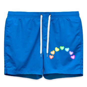 Coeurs colorés Bulles de savon Arc-en-ciel Dégradé - Short de bain - cobalt blue - Devant