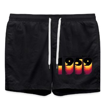 Vintage Retro Best of 1959, zur Feier des 66-jährigen Bestehens - Badeshorts - Schwarz - Vorne - AI Model Male 185 light (185cm)