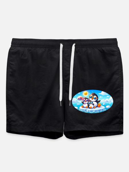 Funny Penguins - Swim Trunks - black