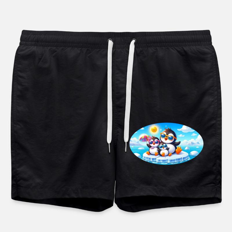 Funny Penguins - Swim Trunks - black
