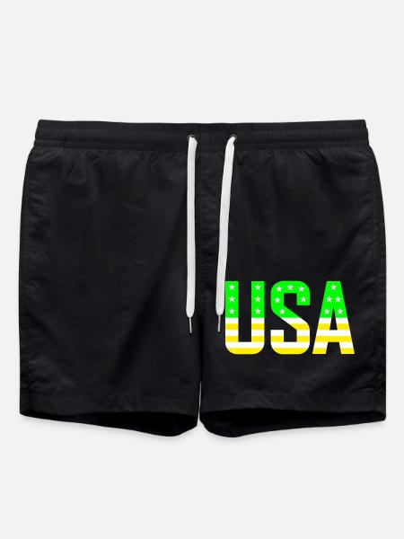 États-Unis vert jaune - Short de bain - noir