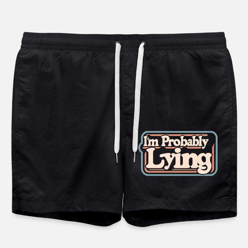 I'm Probably Lying 11 - Badeshorts - Schwarz
