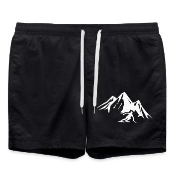 ski berge - Badeshorts - Schwarz - Vorne - AI Model Male 185 light (185cm)