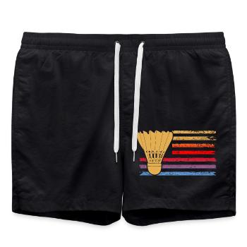 Federball Badminton - Badeshorts - Schwarz - Vorne - AI Model Male 185 light (185cm)