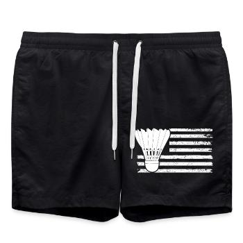 Federball Badminton - Badeshorts - Schwarz - Vorne - AI Model Male 185 light (185cm)