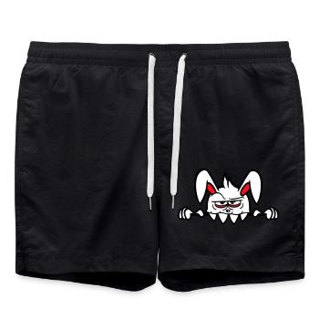 Lapin Monstre Mal Dangereux Halloween Mur de dents - Short de bain - noir - Devant - AI Model Male 185 light (185cm)