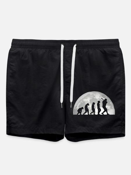 Baseball Player Evolution Baseball - Swim Trunks - black