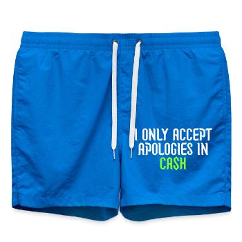 i only accept apologies in cash - Short de bain - cobalt blue - Devant