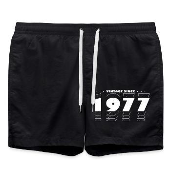Le meilleur de 1977 - Fêtez 48 ans avec le vintage - Short de bain - noir - Devant - AI Model Male 185 light (185cm)