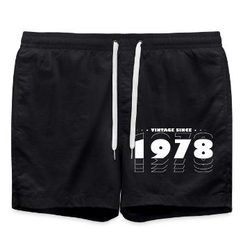 Best of 1978 - Feiern Sie 47 Jahre Vintage - Badeshorts - Schwarz - Vorne - AI Model Male 185 light (185cm)