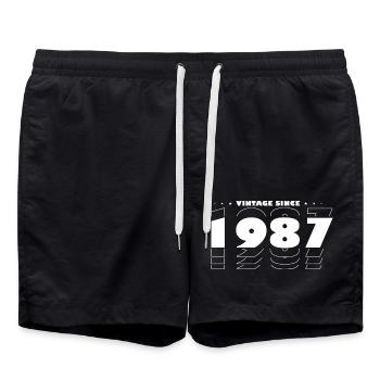 Best of 1987 - Celebrate 38 Years with Vintage - Swim Trunks - black - Front - AI Model Male 185 light (185cm)