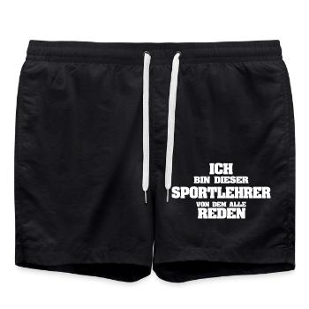 Beruf Sportlehrer - Badeshorts - Schwarz - Vorne - AI Model Male 185 light (185cm)