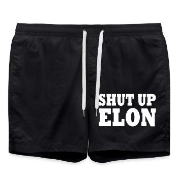 shut up elon - Badeshorts - Schwarz - Vorne - AI Model Male 185 light (185cm)