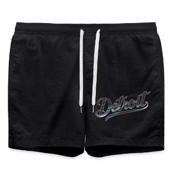 WILLKOMMEN IN DETROIT - Badeshorts - Schwarz - Vorne - AI Model Male 185 light (185cm)
