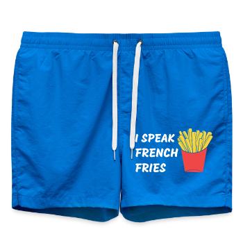 I Speak French Fries Funny Saying - Swim Trunks - cobalt blue - Front