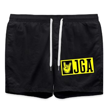 Jga Junggesellenabschied - Badeshorts - Schwarz - Vorne - AI Model Male 185 light (185cm)