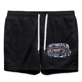 鉄鬼 Tekki Chopper - Badeshorts - Schwarz - Vorne - AI Model Male 185 light (185cm)