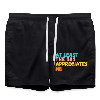 At least the dog appreciates me - Swim Trunks - black - Front - AI Model Male 185 light (185cm)