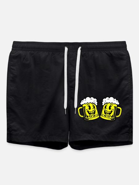 Beer Funny Beer Mug Comic - Swim Trunks - black
