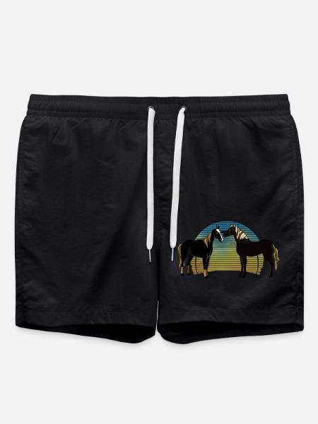 Horses - Swim Trunks - black