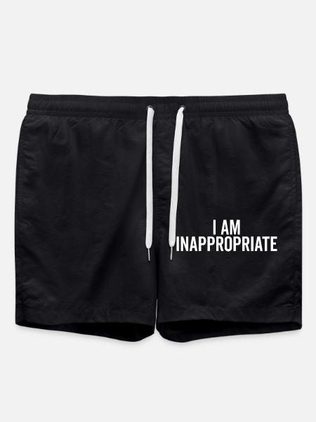 I Am Inappropriate - Swim Trunks - black
