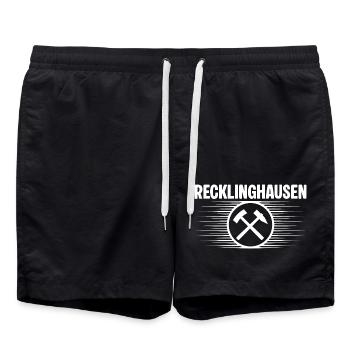 Recklinghausen Glueck auf Bergbau - Badeshorts - Schwarz - Vorne - AI Model Male 185 light (185cm)