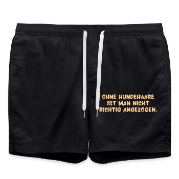 Fell auf dem Shirt? Ganz normal - Badeshorts - Schwarz - Vorne - AI Model Male 185 light (185cm)