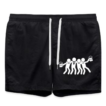 Junggesellen Party - Badeshorts - Schwarz - Vorne - AI Model Male 185 light (185cm)