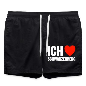 Schwarzenberg Ich liebe meine Stadt - Badeshorts - Schwarz - Vorne - AI Model Male 185 light (185cm)