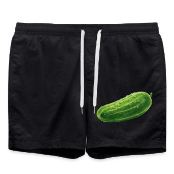 Gurke - Badeshorts - Schwarz - Vorne - AI Model Male 185 light (185cm)