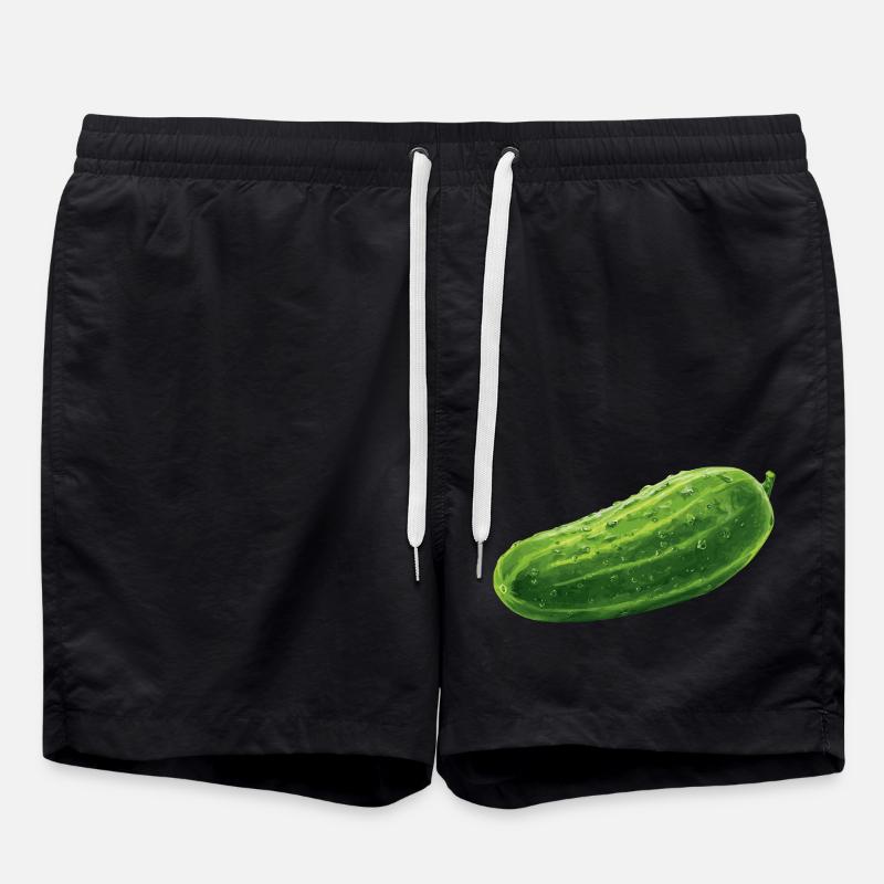 Gurke - Badeshorts - Schwarz