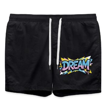 Un design de graffiti DREAM plein de couleurs et de motivation - Short de bain - noir - Devant - AI Model Male 185 light (185cm)
