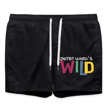 Jetzt wird's WILD 2.0 - Badeshorts - Schwarz - Vorne - AI Model Male 185 light (185cm)