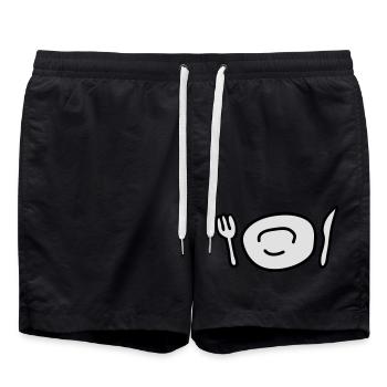 teller_und_besteck_2c - Swim Trunks - black - Front - AI Model Male 185 light (185cm)