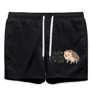 crazy hedgehog lady - Swim Trunks - black - Front - AI Model Male 185 light (185cm)