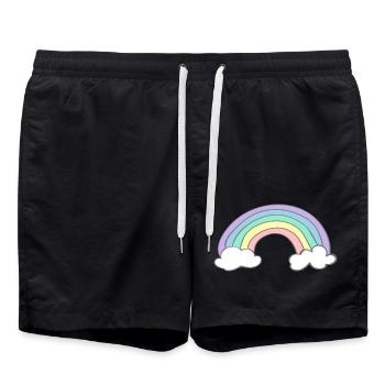 Regenbogen - Badeshorts - Schwarz - Vorne - AI Model Male 185 light (185cm)
