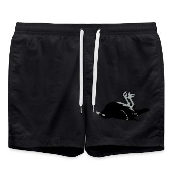 dead raven craven crow - Swim Trunks - black - Front - AI Model Male 185 light (185cm)