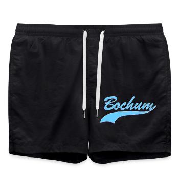 Bochum Retro Schriftzug - Badeshorts - Schwarz - Vorne - AI Model Male 185 light (185cm)