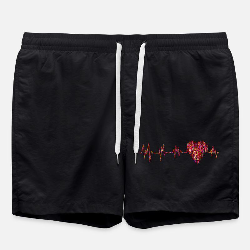 Herzschlag - Badeshorts - Schwarz