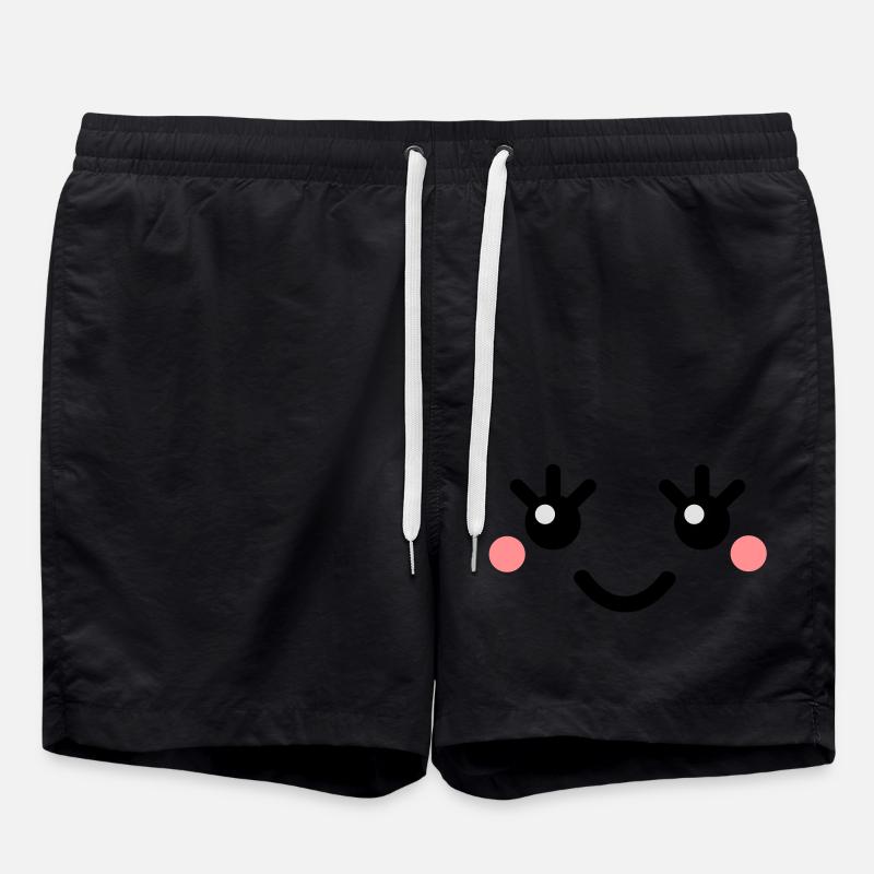 cute_face - Swim Trunks - black
