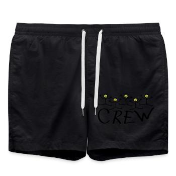 Happy Party Guys Crew - Swim Trunks - black - Front - AI Model Male 185 light (185cm)