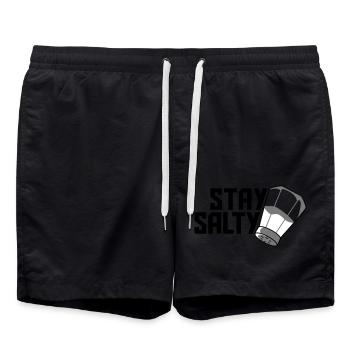 Stay Salty Logo - Badeshorts - Schwarz - Vorne - AI Model Male 185 light (185cm)
