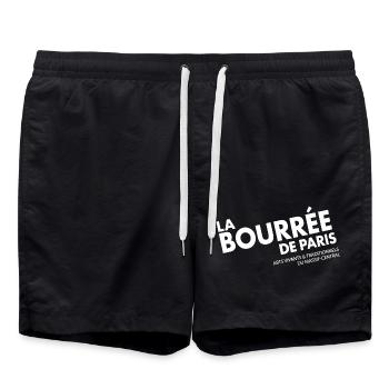 Ecriture Blanche seule dos - Short de bain - noir - Devant - AI Model Male 185 light (185cm)